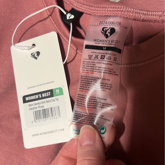 Women’s best motion seamless workout crop top heather rose medium athleisure - Picture 4 of 6